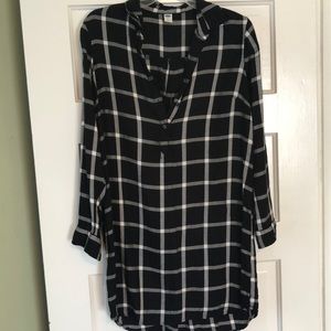 Black and white button shirt dress!